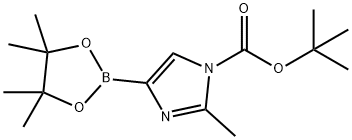 tert-butyl 2-methyl-4-(4,4,5,5-tetramethyl-1,3,2-dioxaborolan-2-yl)-1H-imidazole-1-carboxylate Struktur