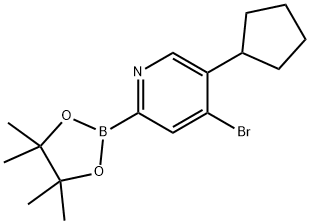 4-Bromo-5-(cyclopentyl)pyridine-2-boronic acid pinacol ester Struktur