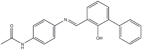 N-(4-{[(2-hydroxy[1,1'-biphenyl]-3-yl)methylene]amino}phenyl)acetamide Struktur