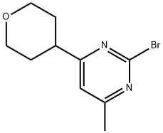 2-Bromo-4-(tetrahydropyran-4-yl)-6-methylpyrimidine Struktur