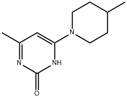 2-Hydroxy-4-(4-methylpiperidin-1-yl)-6-methylpyrimidine Struktur