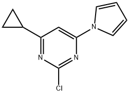 2-chloro-4-(1H-pyrrol-1-yl)-6-cyclopropylpyrimidine Struktur