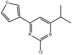 2-Chloro-4-(3-furyl)-6-(iso-propyl)pyrimidine Struktur