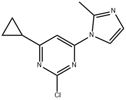 2-chloro-4-(1H-2-methylimidazol-1-yl)-6-cyclopropylpyrimidine Struktur