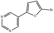 2-Bromo-5-(5-pyrimidyl)furan Struktur