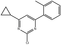 2-chloro-4-(2-tolyl)-6-cyclopropylpyrimidine Struktur