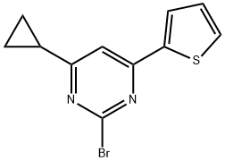 2-bromo-4-(2-thienyl)-6-cyclopropylpyrimidine Struktur