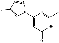 4-hydroxy-2-methyl-6-(1H-4-methylpyrozol-1-yl)pyrimidine Struktur