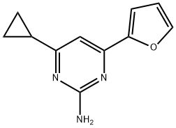 2-amino-4-(2-furyl)-6-cyclopropylpyrimidine Struktur