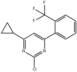 2-chloro-4-(2-trifluoromethylphenyl)-6-cyclopropylpyrimidine Struktur