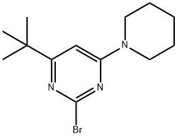 2-bromo-4-(piperidin-1-yl)-6-(tert-butyl)pyrimidine Struktur