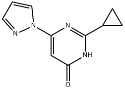 4-Hydroxy-2-cyclopropyl-6-(1H-pyrazol-1-yl)pyrimidine Struktur