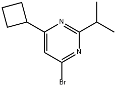 4-bromo-6-cyclobutyl-2-(propan-2-yl)pyrimidine Struktur