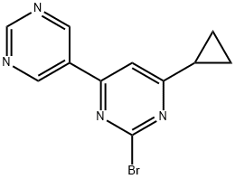 2-bromo-4-(pyrimidin-5-yl)-6-cyclopropylpyrimidine Struktur