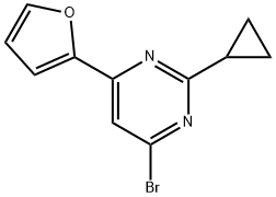 4-Bromo-2-cyclopropyl-6-(2-furyl)pyrimidine Struktur