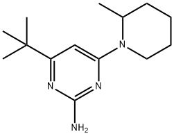 2-amino-4-(2-methylpiperidin-1-yl)-6-(tert-butyl)pyrimidine Struktur