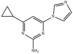 2-amino-4-(1H-imidazol-1-yl)-6-cyclopropylpyrimidine Struktur