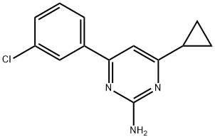 2-amino-4-(3-chlorophenyl)-6-cyclopropylpyrimidine Struktur