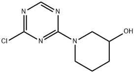 2-Chloro-4-(3-hydroxypiperidin-1-yl)-1,3,5-triazine Struktur