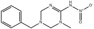 1,3,5-Triazin-2-amine, 1,4,5,6-tetrahydro-1-methyl-N-nitro-5-(phenylmethyl)- Struktur