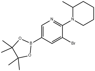 5-Bromo-6-(2-methylpiperidin-1-yl)pyridine-3-boronic acid pinacol ester Struktur