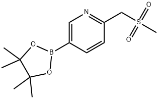 2-(methanesulfonylmethyl)-5-(tetramethyl-1,3,2-dioxaborolan-2-yl)pyridine Struktur