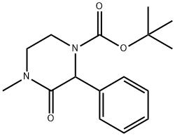 1-Piperazinecarboxylic acid, 4-methyl-3-oxo-2-phenyl-, 1,1-dimethylethyl ester Struktur