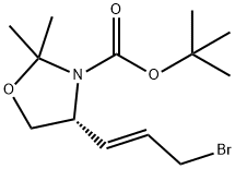 tert-butyl (4R)-4-[(E)-3-bromoprop-1-enyl]-2,2-dimethyl-oxazolidine-3-carboxylate Struktur