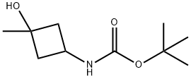 tert-butyl N-(3-hydroxy-3-methylcyclobutyl)carbamate Struktur