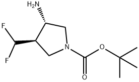 tert-butyl (3S,4R)-3-amino-4-(difluoromethyl)pyrrolidine-1-carboxylate Struktur