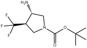 tert-butyl (3S,4R)-3-amino-4-(trifluoromethyl)pyrrolidine-1-carboxylate Struktur