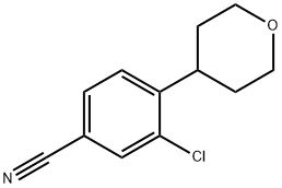 3-Chloro-4-(4-tetrahydropyranyl)benzonitrile Struktur