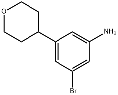 3-Bromo-5-(4-tetrahydropyranyl)aniline Struktur