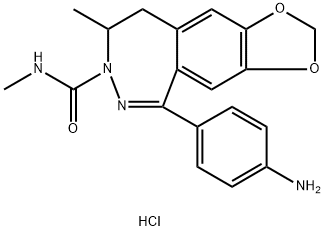 1-(4-Aminophenyl)-3-methylcarbamyl-4-methyl-3,4-dihydro-7,8-methylenedioxy-5H-2,3-benzodiazepinehydrochloride Struktur