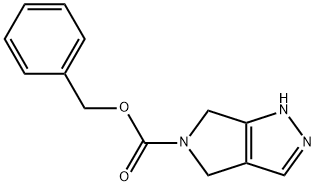 Pyrrolo[3,4-c]pyrazole-5(1H)-carboxylic acid, 4,6-dihydro-, phenylmethyl ester Struktur