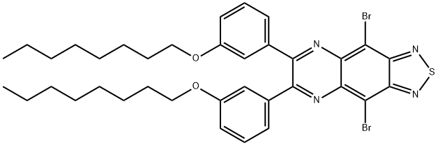 4,9-dibromo-6,7-bis(3-(octyloxy)phenyl)-[1,2,5]thiadiazolo[3,4-g]quinoxaline Struktur