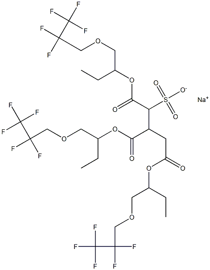 Sodium 6,14-diethyl-1,1,1,2,2,18,18,19,19,19-decafluoro-8,12-dioxo-10-({[1-(2,2,3,3,3-pentafluoropropoxy)butan-2-yl]oxy}carbonyl)-4,7,13,16-tetraoxanonadecane-9-sulfonate Struktur