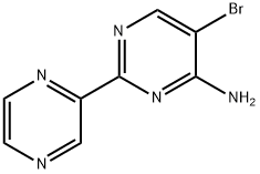 4-Amino-5-bromo-2-(pyrazin-2-yl)pyrimidine Struktur