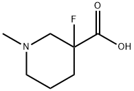 1-acetyl-4-fluoropiperidine-4-carboxylic acid Struktur