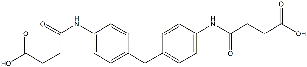 4-(4-{4-[(4-hydroxy-4-oxobutanoyl)amino]benzyl}anilino)-4-oxobutanoic acid Struktur