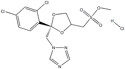 [(2R)-2-(2,4-dichlorophenyl)-2-[(1H-1,2,4-triazol-1-yl)methyl]-1,3-dioxolan-4-yl]methyl methanesulfonate hydrochloride Struktur