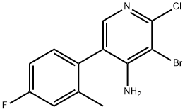 4-Amino-2-chloro-3-bromo-5-(4-fluoro-2-methylphenyl)pyridine Struktur