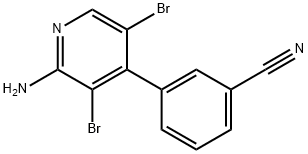 2-Amino-3,5-dibromo-4-(3-cyanophenyl)pyridine Struktur