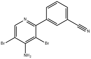 4-Amino-3,5-dibromo-2-(3-cyanophenyl)pyridine Struktur