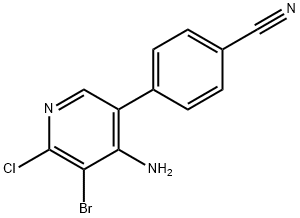 4-Amino-2-chloro-3-bromo-5-(4-cyanophenyl)pyridine Struktur