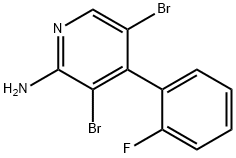 2-Amino-3,5-dibromo-4-(2-fluorophenyl)pyridine Struktur