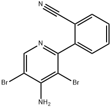 4-Amino-3,5-dibromo-2-(2-cyanophenyl)pyridine Struktur