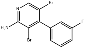 2-Amino-3,5-dibromo-4-(3-fluorophenyl)pyridine Struktur