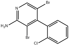 2-Amino-3,5-dibromo-4-(2-chlorophenyl)pyridine Struktur