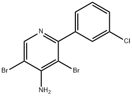 4-Amino-3,5-dibromo-2-(3-chlorophenyl)pyridine Struktur